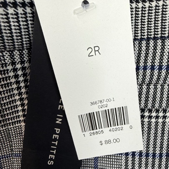 Banana Republic Sloan Skinny Fit Glen Plaid Pants Blue Gray Womens Size 2 NEW - Picture 2 of 10